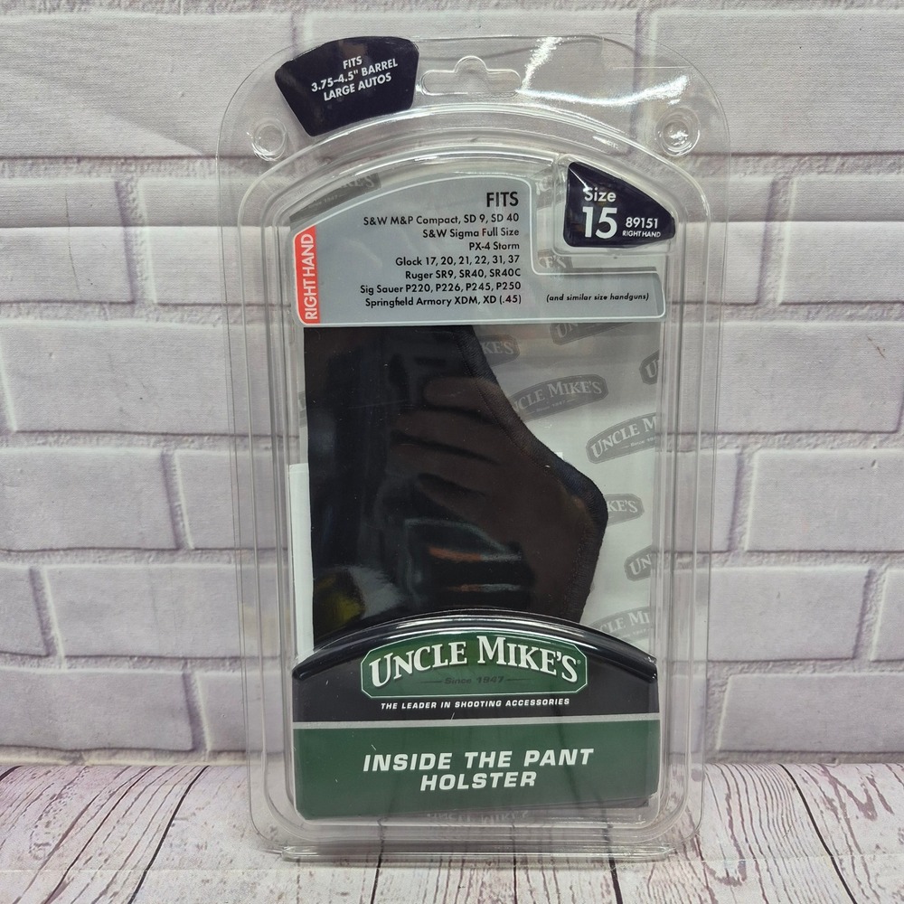 Uncle Mikes Inside The Pant Holster Size 15 Right Hand Black 89151 Large Auto